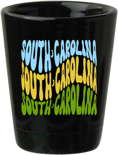 State- South Carolina 1.5 oz black shot glass