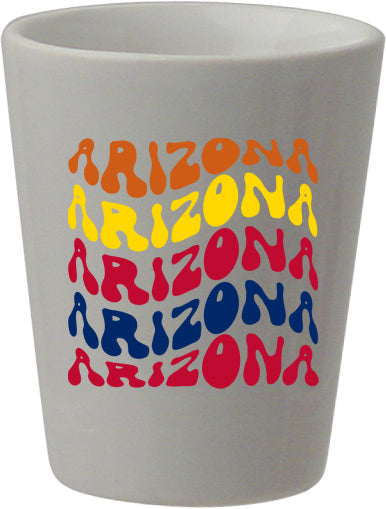 State- Arizona 1.5 oz white shot glass