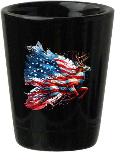 American Buck 1.5 oz black shot glass